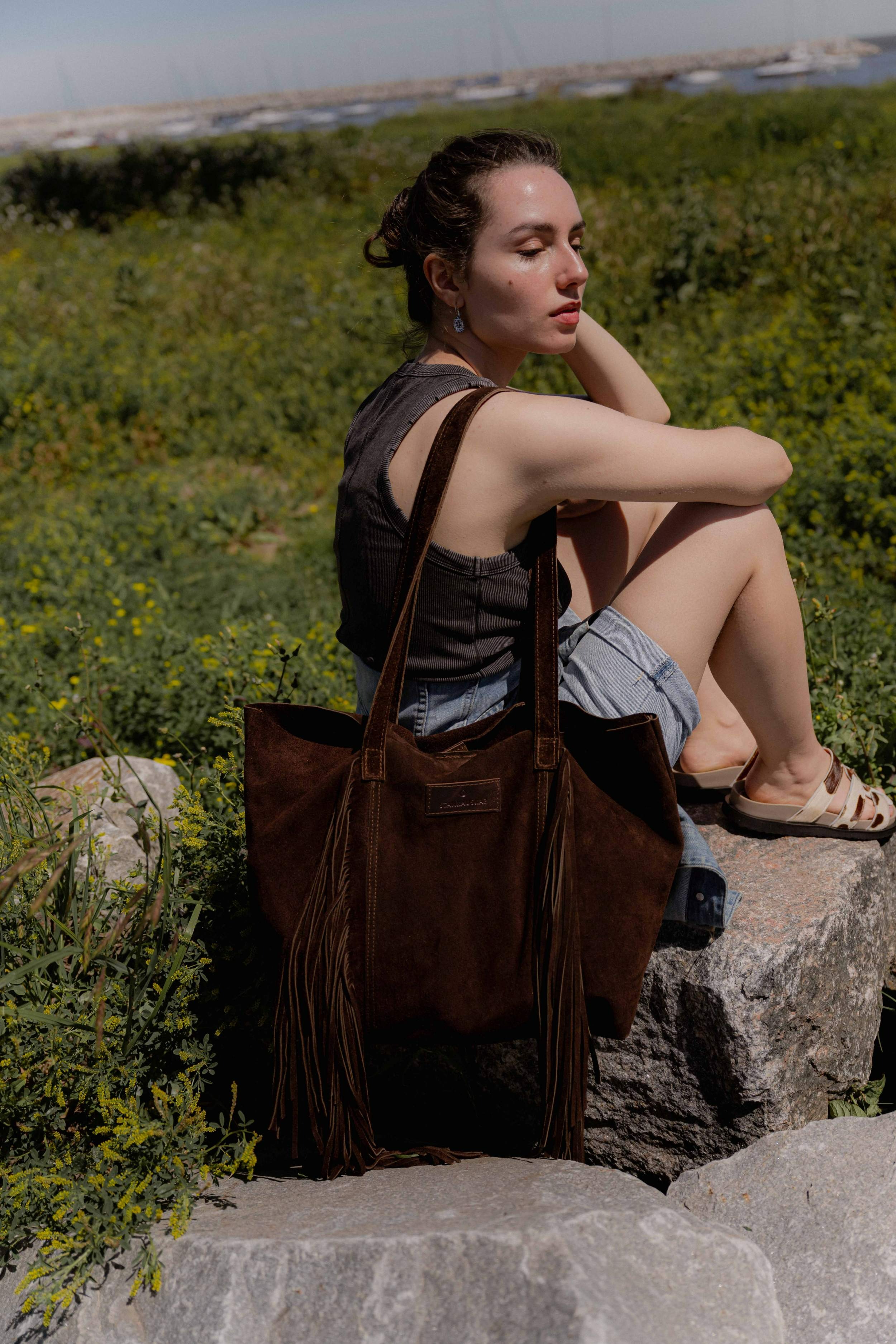 Tote bag sienna fringes