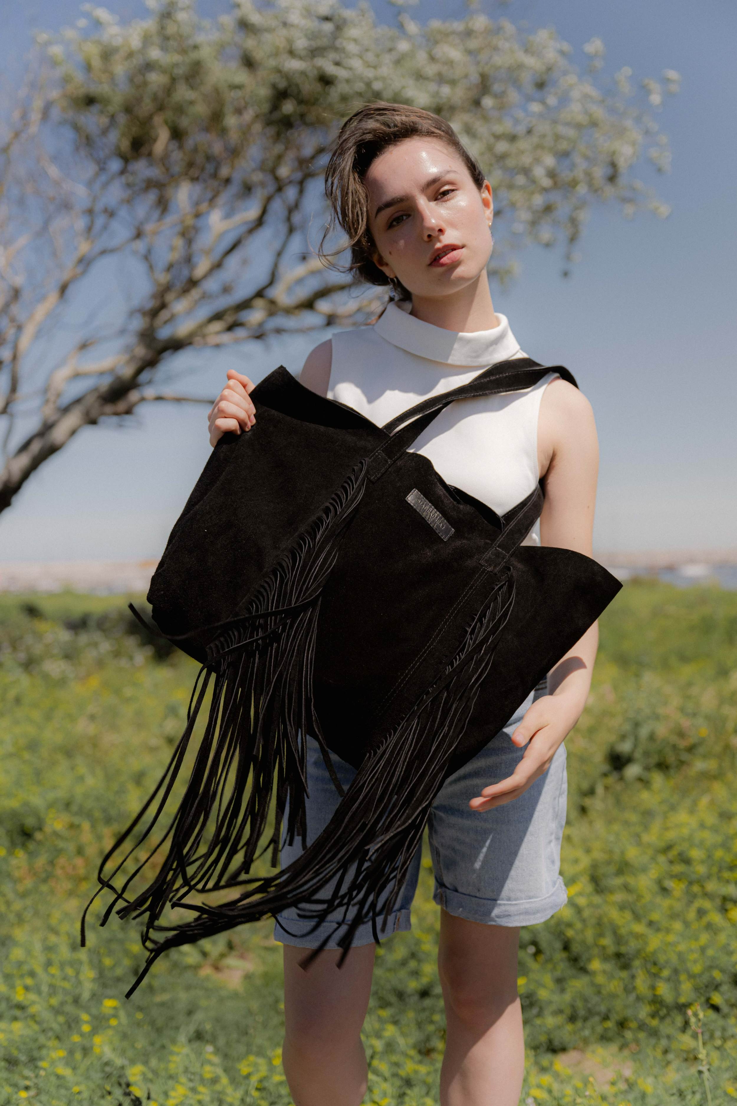 Tote bag sienna fringes
